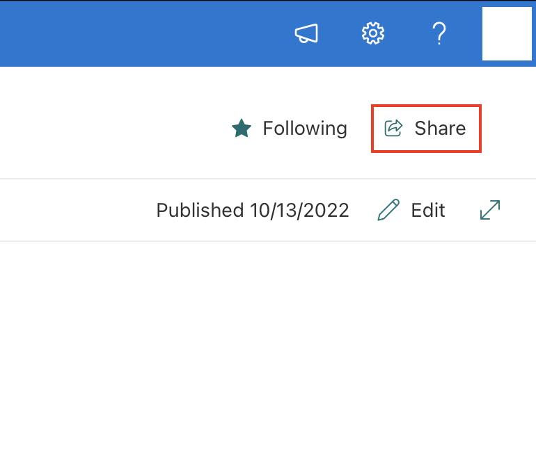 SharePoint Site Share button